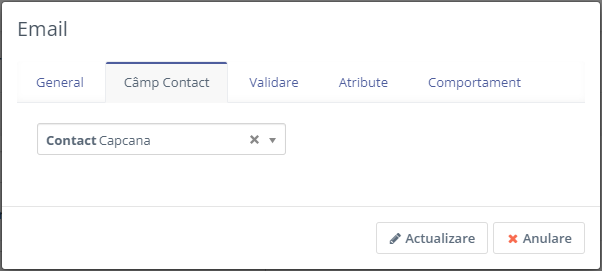 2b. Câmp de Text - Tabul Câmp Contact