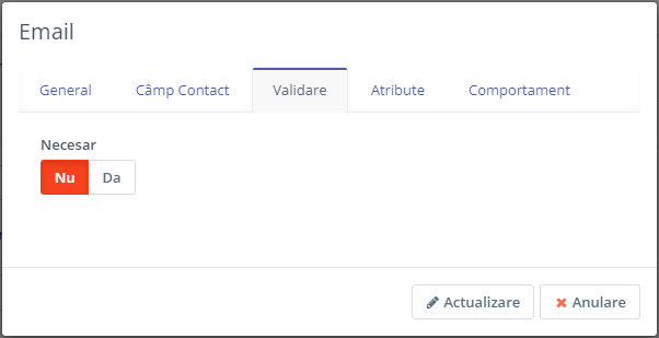 2c. Câmp de Text - Tabul Validare