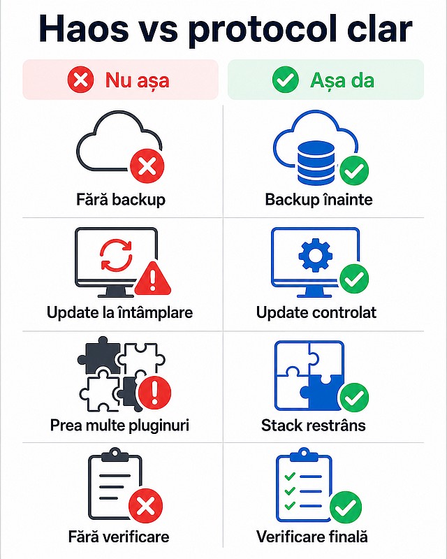 Haos vs protocol clar în administrarea WordPress